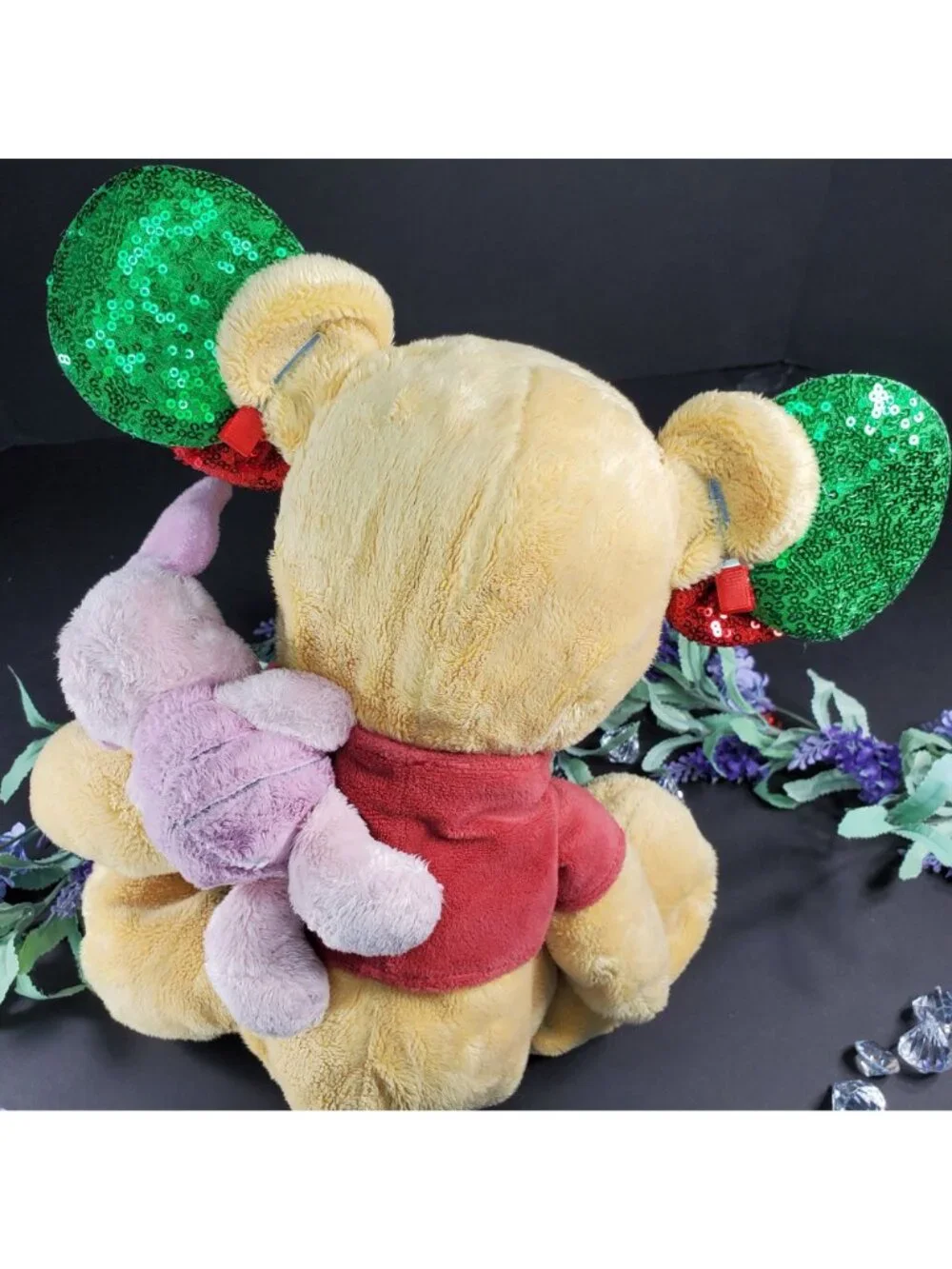 Minnie Mouse Ears Barretts Christmas Sequins Red Hair Bow Clips Hair Accessories